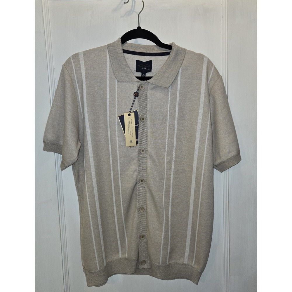 NWT Marc Asher Lightweight Men's Shot Sleeve Sweater Button Down size XL
